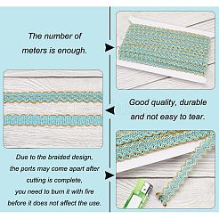 スパークル ポリエステル メタリック レース トリム  ウェーブペッテム  ライトスカイブルー  1/2インチ（14mm）  約13.12ヤード（12m）/カード&nbsp;OCOR-WH0074-93A