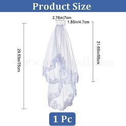 Veli da sposa in tulle a maglia lunga in poliestere con pettini&nbsp;OHAR-WH0029-09A