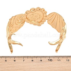 夏用ビーチアクセサリー 304ステンレススチール製オープンカフバングル（女性用）  ゴールドカラー  ハート  内径：1.85インチ（4.7cm）x2.54インチ（6.45cm）&nbsp;SA-CBA9AC8-02A-G
