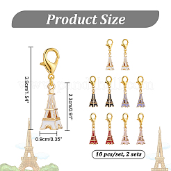 Сплав эмаль 3d кулон Эйфелева башня замки маркеры петель HJEW-PH01866