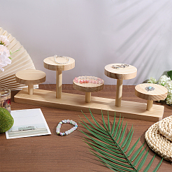 Présentoir à bijoux rond en bois fatigué à 5 couche&nbsp;ODIS-WH0086-160