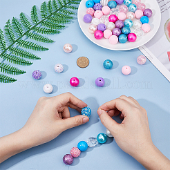 60шт акриловые бусины&nbsp;OACR-WH0001-08C