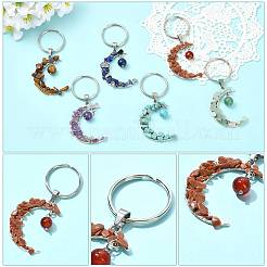 7 шт. брелок из смеси натуральных и синтетических камней&nbsp;KEYC-FS00049