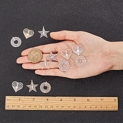 48 шт. 3 стиля 2 цвета латунные подвески и звенья&nbsp;KKC-SC0001-03