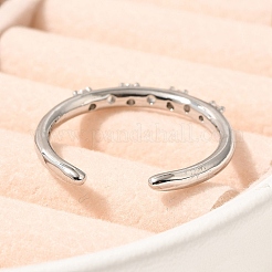 Кольца-манжеты для пальцев из платиновой латуни с микропаве из кубического циркония для женщин&nbsp;RJEW-C115-01P-01