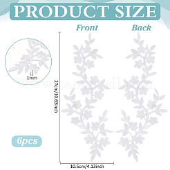 6 Stück Blumen-Stickerei aus Viskose zum Aufnähen von Ornament-Accessoires&nbsp;PATC-FG0002-56B