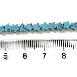 Окрашенные синтетические бирюзовые бусы нити G-G085-B32-01