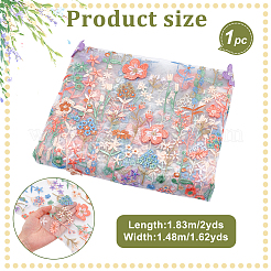 2 ярд полиэстеровой вышивки 3d цветочные ткани DIY-WH0622-382A