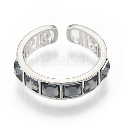 Кольцо из латуни с полым открытым манжетом RJEW-N039-10P