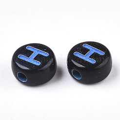 Непрозрачные черные акриловые бусины MACR-N008-17H