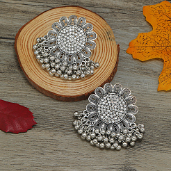 Серьги-люстры из цинкового сплава с подсолнечником HD8181-2