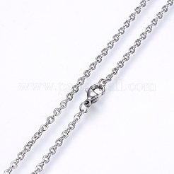 変色しない304ステンレススチールアズキチェーンネックレス  カニカン付き  ステンレス鋼色  19.7インチ（50cm）  1.2mm&nbsp;NJEW-F226-04P-02