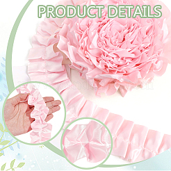 5 ярд полиэстеровой кружевной ленты с оборками&nbsp;OCOR-WH0091-76B