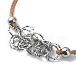 Fabrication de bracelets en macramé en acier inoxydable 304 pour porte-pierres&nbsp;AJEW-JB01193-04