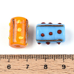 Бусины из фольгированного стекла ручной работы с золотым напылением LAMP-ZX003-12