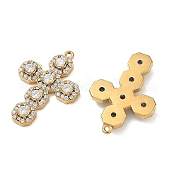 Pendentifs en acier inoxydable 304 micro pavés de zircones cubiques transparentes&nbsp;CU-CBAF0F8-02A-G