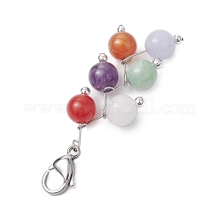 Colgantes de amatista natural redonda&nbsp;HJEW-JM02693-01
