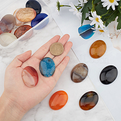 15 cabochon ovale en agate craquelée naturelle teintée de 15 couleurs&nbsp;G-AR0004-16
