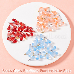 30 шт. 4-х цветные подвески из золотистого латунного стекла KK-GA0001-65