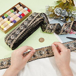 Кружевная отделка из полиэстера с ромбической вышивкой OCOR-WH0090-84A