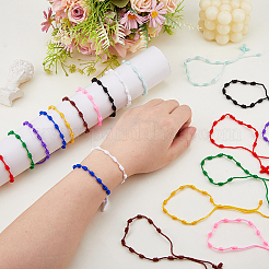 20 шт. двухцветные полиэстеровые браслеты-слайдеры для мужчин и женщин&nbsp;BJEW-DC0001-15