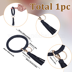 Bracelet à pompon en cuir synthétique&nbsp;AJEW-SC0003-67C
