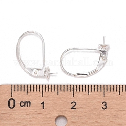 925スターリングシルバーフレンチフックピアスパーツ  銀  16x13x4mm  ピン：0.8mm  トレイ：4mm&nbsp;STER-I014-13S