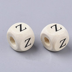Bedruckte Naturholzperlen&nbsp;WOOD-T026-001Z