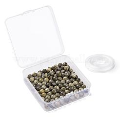 100шт 8мм круглые бусины из натурального ископаемого коралла&nbsp;DIY-LS0002-34