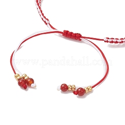Braccialetti di perline intrecciate con perline di corniola naturale&nbsp;BJEW-MZ00253-01