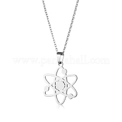 Halsketten mit Anhänger in Form eines Atomsymbols aus Edelstahl 304 für Damen&nbsp;WG2CB86-01