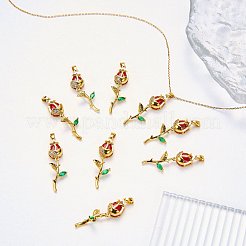 Ciondoli in ottone con micro pavé di zirconi da 10 pezzo&nbsp;KK-SZ0003-26