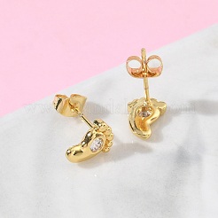Orecchini a perno da donna in ottone e strass di cristallo&nbsp;EJEW-G464-04G-03
