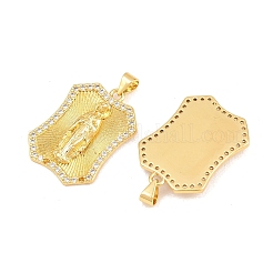 Pendentifs en laiton zircon cubique transparent&nbsp;KK-P353-19G-02