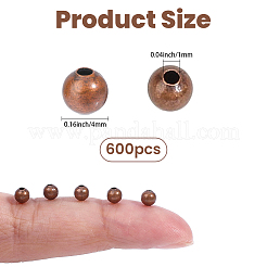 600 pz perle rotonde lisce in ottone&nbsp;KK-PA0001-17