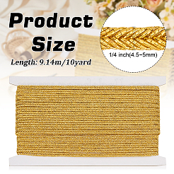 Плоский шнур из полиэстера с металлической оплеткой длиной 10 ярд. SENE-WH0003-43