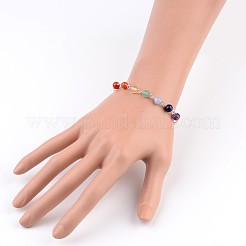 Chakra Schmuck natürliche Verbindung runde Perle Edelsteinarmbänder&nbsp;X-BJEW-JB02275