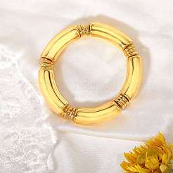 Ccb elastische Armbänder aus gebogenen Kunststoffröhrenperlen für Damen&nbsp;BJEW-SW001583-02