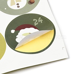 Autocollants de calendrier de l'avent de noël&nbsp;DIY-L050-A02