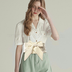 Бант из искусственной кожи обертывается вокруг пояса&nbsp;AJEW-WH20033-042F