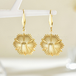 Элегантные серьги-подвески с цветочной текстурой из нержавеющей стали 201 MR0625