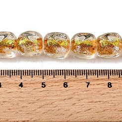 Нити из фольгированных бусин лэмпворк ручной работы FOIL-C002-01D