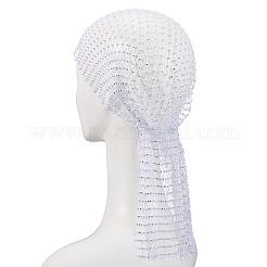 2 шт. 2-цветная сетчатая шапка-ушанка из полиэстера со стразами для женщин&nbsp;AJEW-CY0001-64