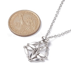 3 шт. 3 стиля 304 нержавеющая сталь и латунь макраме мешочек пустой держатель камней для изготовления подвесок ожерелий NJEW-JN04442