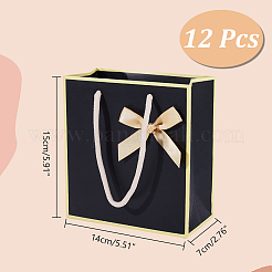 Прямоугольные бумажные пакеты для хранения подарков с ручкой CARB-WH0017-13A