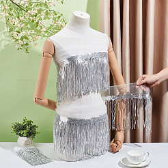 Spitzenbesatz mit Fransen aus Polyester&nbsp;DIY-WH0671-008C