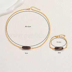 Комплекты браслетов и ожерелий из натурального агата овальной формы для женщин SD6681