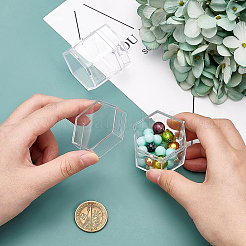 Пластиковый прозрачный шестигранный ящик для хранения CON-WH0080-89