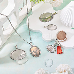 Оправы для подвесок из нержавеющей стали 304 в виде кабошонов&nbsp;STAS-TA0001-47C