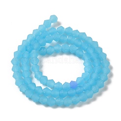 Brins de perles en verre dépoli imitation jade&nbsp;EGLA-A039-J4mm-MD03